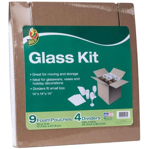 Duck Glass Kit, 4 Corrugate Dividers & 9 Foam Pouches (Box NOT Included) - Picture 1 of 7
